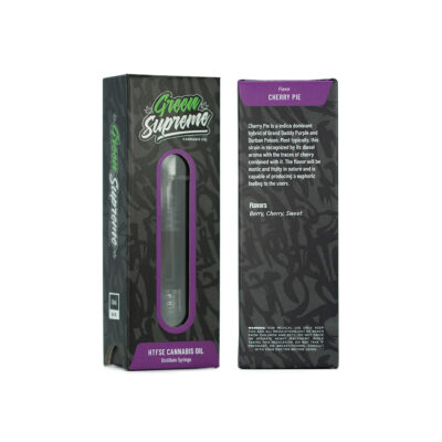 Green Supreme HTFSE cannabis oil distillate syringe 1ml Cherry Pie indica flavour