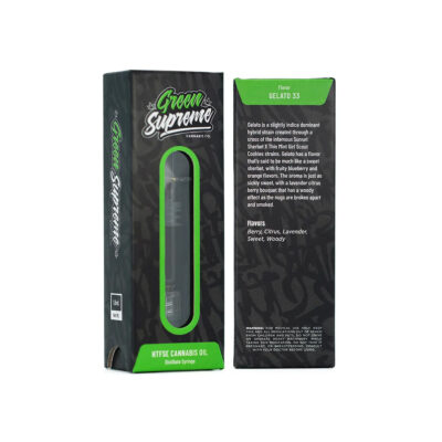 Green Supreme HTFSE cannabis oil distillate syringe 1ml Gelato 33 hybrid flavour