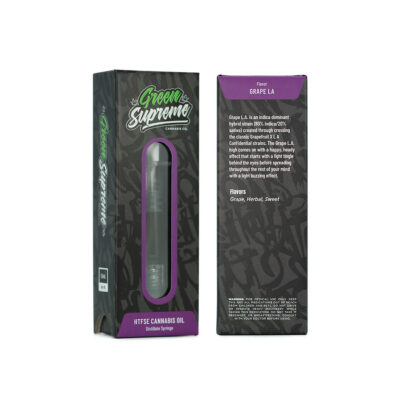 Green Supreme HTFSE cannabis oil distillate syringe 1ml Grape LA indica flavour
