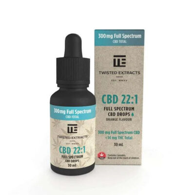 Twisted Extracts CBD 22:1 full spectrum CBD oil drops orange flavour 300mg CBD