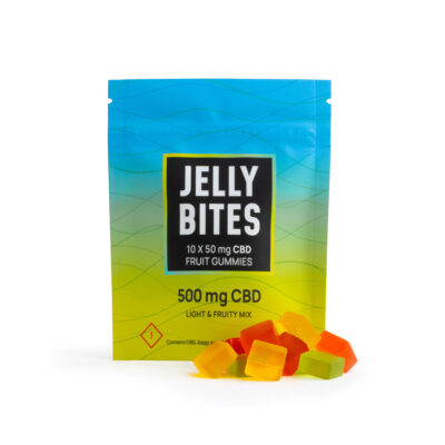 Twisted Extracts Jelly Bites Light & Fruity Mix gummies 500mg CBD package with assorted fruit gummies