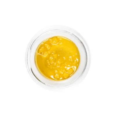 house brand terpene sauce concentrates wedding cake strain in open glass container